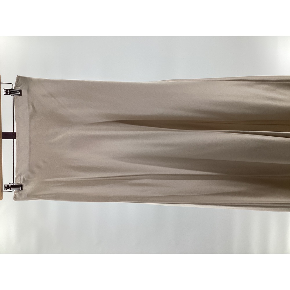Quince Cream A-Line Satin Midi Skirt